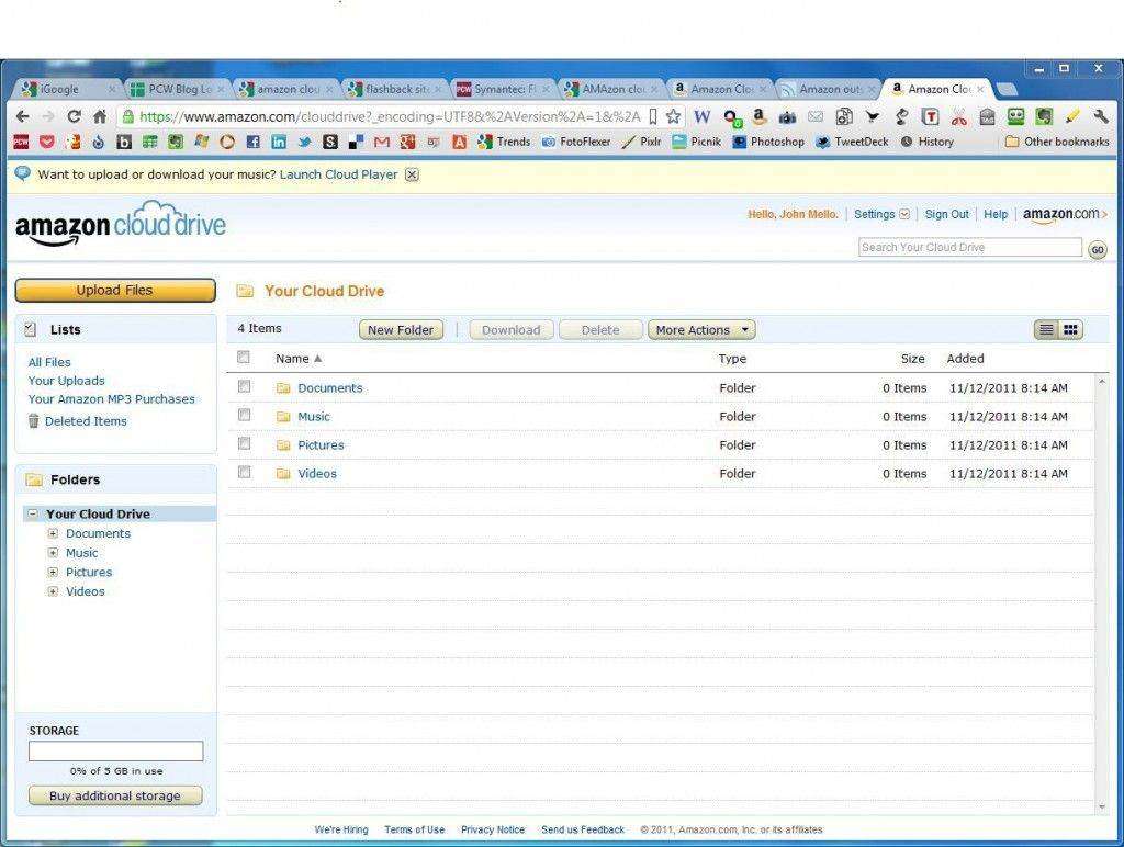 ממשק הניהול של שירות ממשק הניהול של שירות הענן Amazon Cloud Driveהענן Amazon Cloud Drive