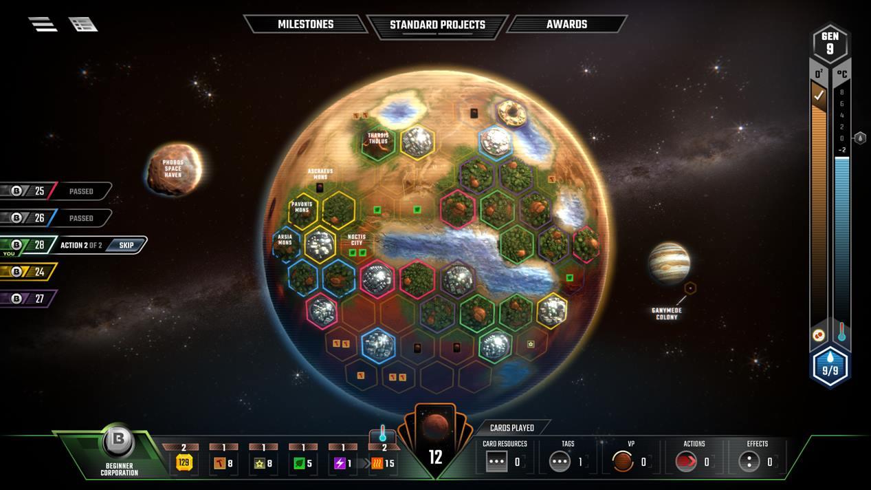 Terraforming Mars' 'play board'