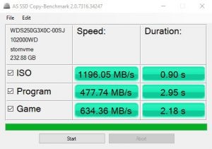 בדיקה AS SSD Copy SN750