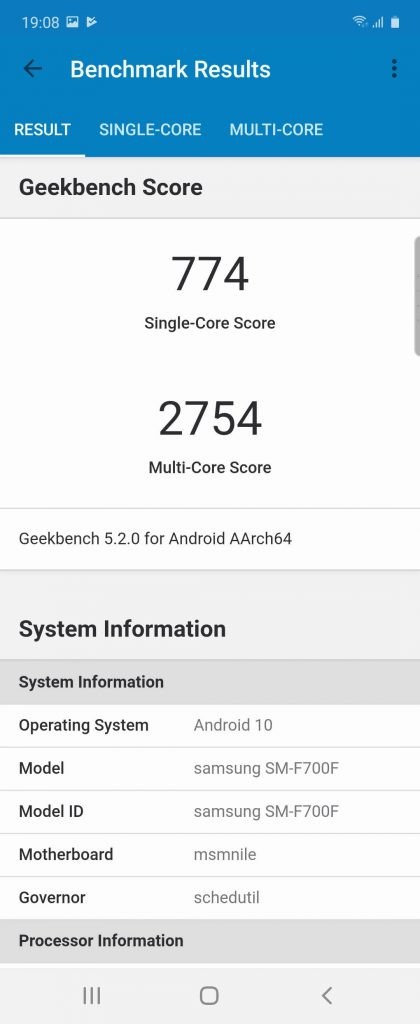 Z-Flip GeekBench